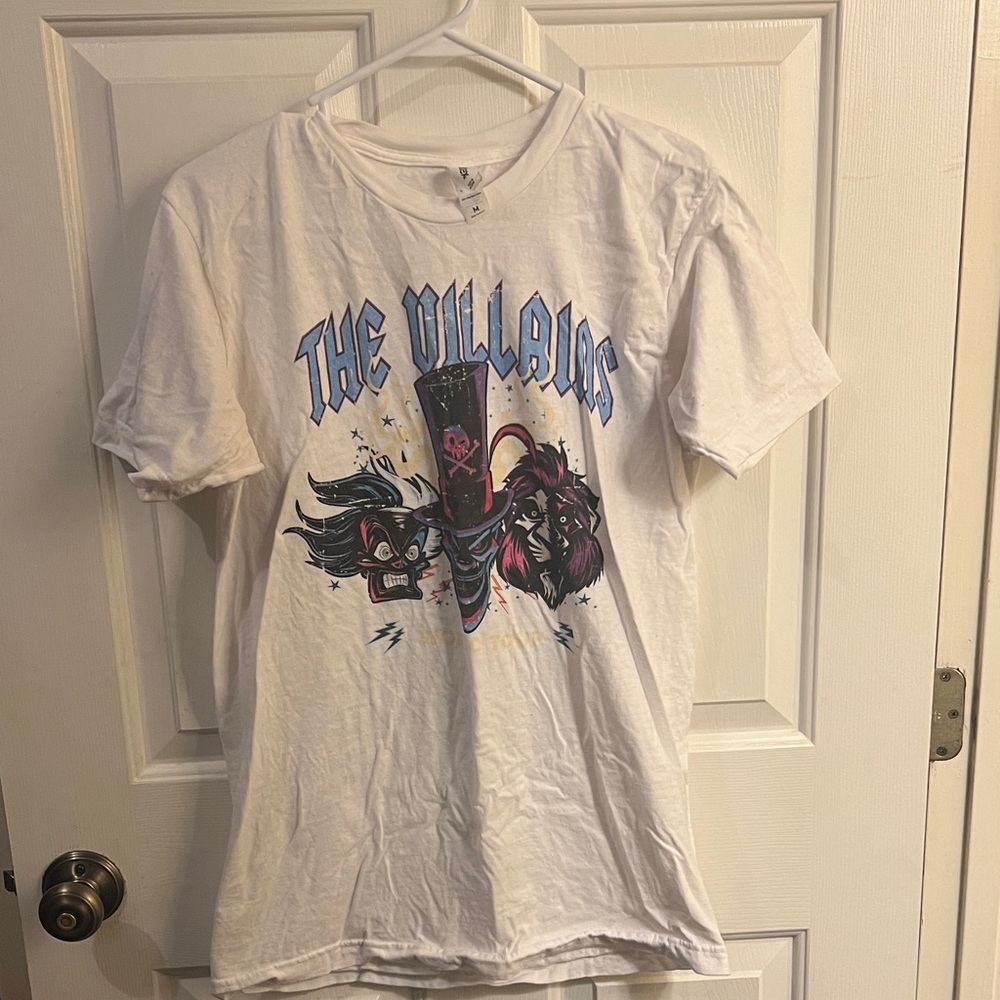 Tultex White Short Sleeve Tee with 'The Villains' Multicolor Graphic